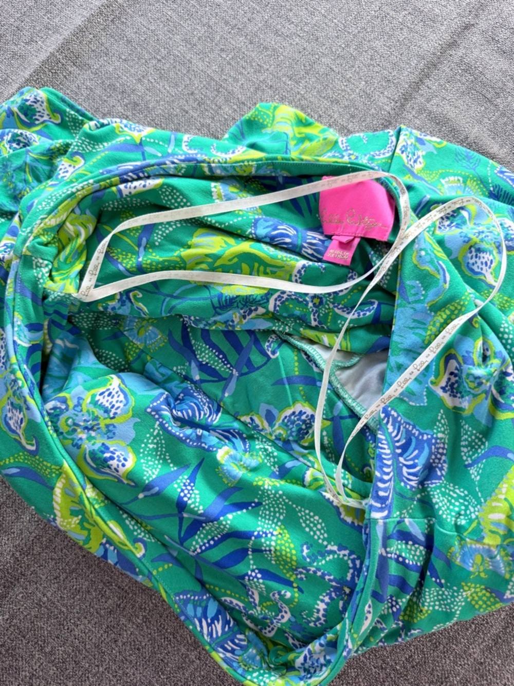 Lilly Pulitzer Green One-Shoulder Tropical Print Mini Dress - Picture 12 of 16